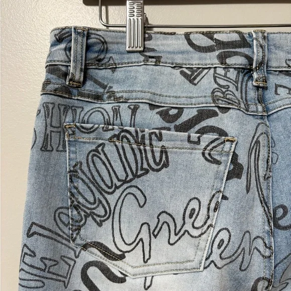 Joseph Ribkoff Lettering Jeans Style 221926 Skinny Mid Rise Crop - Picture 9 of 13